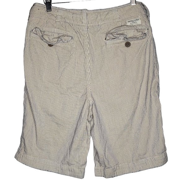 Abercrombie & Fitch 31 Beige / Blue Striped Bermuda Casual Shorts 10" Inseam - Picture 2 of 7